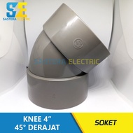 Keni 45 Degree 4" inch Knee/ 4 inch 45 Degree Socket Elbow/ 4" 45 PVC Knee/ 4 45 Bend 45