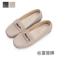 Fufa Shoes [Fufa Brand] Daily Gold Ornaments Moccasin Casual Work Flat Anti-Slip Solid Color Lightweight Brand Women's Lazy