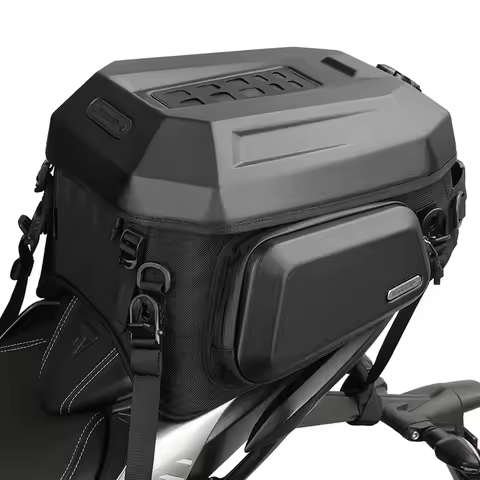Rhinowalk Motorcycle Tail Bag 23L-35L Expandable Hardshell Motor Rear Seat Luggage Box Waterproof In