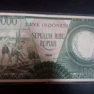 10000 rupiah tahun 1964 hijau