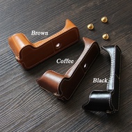 Pu Leather Camera Bag Case Half Body Bag For Canon EOS M50 M50 II M100 M200 M10 M6 M6II EOS R EOS RP