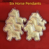 FEISHANG Golden Horse Accessories, Year of Horse Creative Gold Pony Keychain Accessories, Creative C