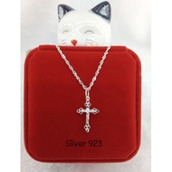 Silver Cross Pendant  with Necklace 925