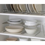 家事問屋日本製304不鏽鋼雙層兩用碗盤收納架18cm