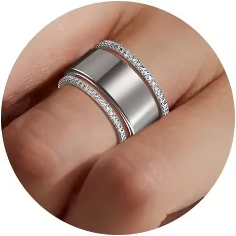 2-Pack 14K Gold Plated Stacking Rings for Oura Gen 4/Oura Gen 3, Cubic Zirconia Simulated Diamond Ou