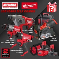 MILWAUKEE FPP3N-402B 100YERAS M12 COMBO RM1924 ( M12 CH-0 Cordless Rotary Hammer / M12 FPD2 Cordless