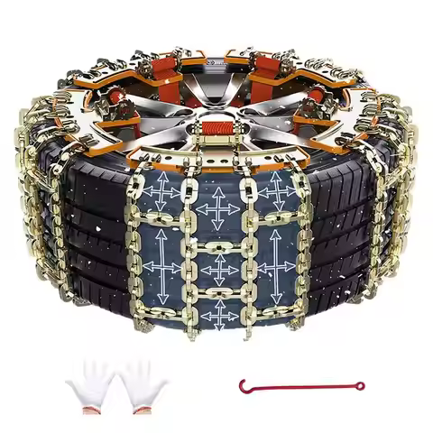 Car Snow Chains 6pcs Set Tire Chains For Snow And Ice Steel Tire Traction Chain With Strong Grip For
