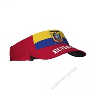 Ecuador Flag Sunscreen Visor Cap Adjustable Breathable Sun Hats Unisex Sports for Beach Golf Tennis 