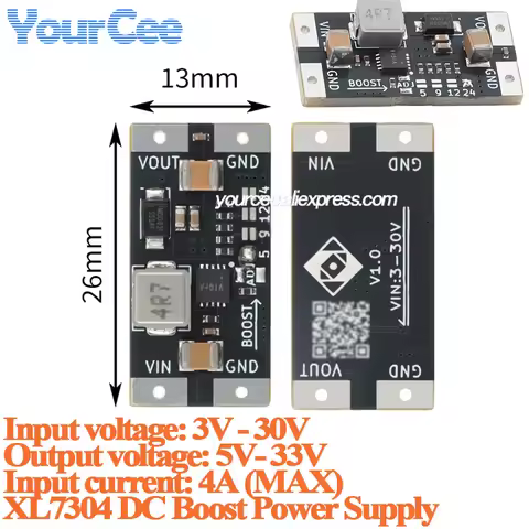 10pcs/1pc XL7304 DC Boost Power Supply Module 4A 3V-30V to 5V-33V Step Up Lithium Battery Booster MC