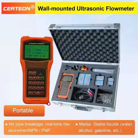 TUF-2000H Ultrasonic Flow Meter with Small Medium Large Sensors Handheld Clamp On DN25-DN6000 Digita