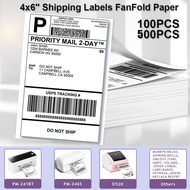 100/500 Phomemo A6 4x6 inch transport label thermal folding paper, suitable for Phomemo 241BT 246S D