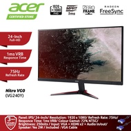 Acer Nitro VG240Y 23.8IN 75Hz FHD IPS Monitor - [UM.QV0SM.003] + FREE HDMI Cable & Mystery Gift