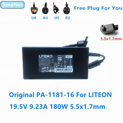 Original AC Adapter Charger For LITEON PA-1181-16 19.5V 9.23A 180W 5.5x1.7mm ACER Laptop Power Suppl