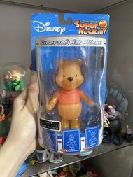 (放車能搖頭)日本絕版中古罕見 小熊維尼 維尼熊 Pooh Winnie the Pooh大頭公仔積木人smile snap吊卡super rockin擺設。Be@rbrick bearbrick。小