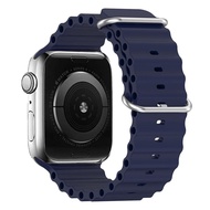 อย่างเป็นทางการซิลิโคน Ocean Loop สำหรับ Apple Watch Band Ultra 49มม. 45มม. 44มม. 40มม. 41มม. 42มม 38มม Correa สร้อยข้อมือสำหรับ I Watch Serie 8 7 6 5 4 3 2 1