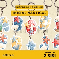 GANTUNGAN Acrylic Initial Keychain - Nautical | Cute Initial Souvenir Keychain