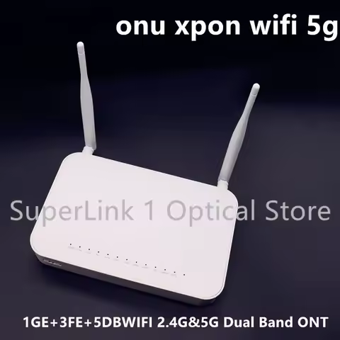 2/5 pcs New onu xpon com wifi 5g ONT 1GE+3FE+5DB WIFI 2.4G&5G Dual Band FTTH Optical fiber ONT versi