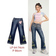 Embroidered denim jeans y2k