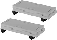 SankoPlastic 075703 Flat Trolley, Connectable, Rakugoro 13, Gray, Set of 2, with Casters, Made in Ja