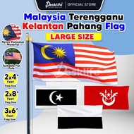 Desklife 2x4/2x8/3x6 Bendera Malaysia Merdeka Jalur Gemilang Flag Polyester Bendera Pahang Terenggan