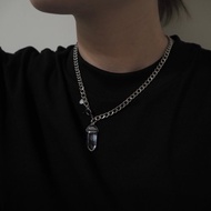 白水晶項鍊 古巴項鍊 | 原礦白水晶柱古巴項鍊 NE-00012