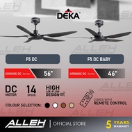 SIRIM DEKA F5DC 56”/46” Inch Stylish Ceiling fan with light LED Kipas Siling-5 Blades Remote Control DC Motor