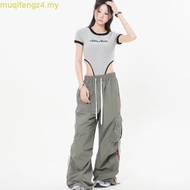 tracksuit woman track pants seluar tracksuit perempuan American Overalls - Women's Loose Fit Striped