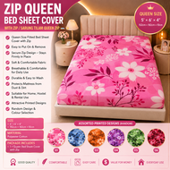Zip Queen Bed Sheet 5 x 6 x 4152cm x 182cm x 10cm Cover with Zip
