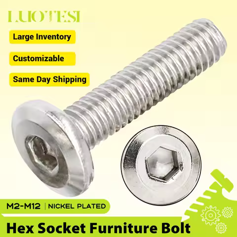 Hex Drive Socket Cap Furniture Barrel Screws Bolt Nickel Plated Steel M3 M4 M5 M6 M8 M10 Allen Bolt 