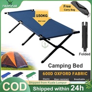 【TC】Green Foldable Camping Bed Folding Sleeping Camping Bed Oxford Canvas Army Green Camping Camp Co