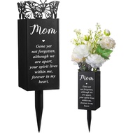 Geosar Cemetery Vases for Grave Metal Flower Butterfly Memorial Flower Holder with Spike Grave Marke