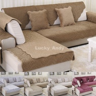 【Hot Sale!!】Sofa Cushion Minky Combination Sofa Cover 1 2 3 4 Seater L Shaped Anti-slip High-end Four Seasons Short Plush Fabric