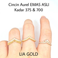 Cincin Aurel EMAS ASLI Kadar 375 &amp; 700 ( TOKO MAS LIA GOLD BEKASI )