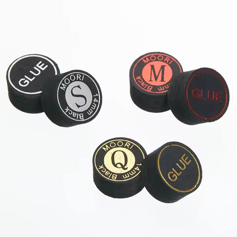 Moori 14mm Billiard Cue Tips 9 Ball Game Q/M/S (OPTIONAL) Leather Tips Billiards Rod Accessories