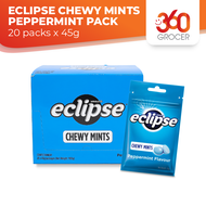 ECLIPSE CHEWY MINTS PEPPERMINT - 6 x (20 x 45G) (BOX/CARTON)