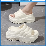MIAshoes Thick Sole 9cm Korean Beach Wedges Shoes Women With high heels Women Sandal perempuan 拖鞋女 厚