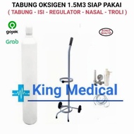 Tabung Oksigen 1.5M3/1.5 Kubik Komplit Siap Pakai (Khusus Gojek/Grab )