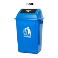 ถังขยะพลาสติก เกรดA (ฝาผลัก) 30L 50L 60L 100L  ถังขยะฝาผลัก สวิง ถังขยะเทศบาล ถังขยะกทม. ถังขยะนอกบ้