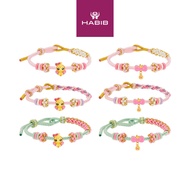 HABIB x Didi & Friends | Adjustable 999/24K Gold Charm Cord Bracelet (Nana/Ribbon) CHW00