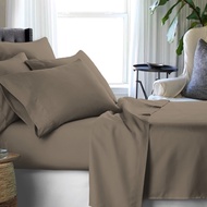 Viano New Solid Collection Bedsheet Set Taupe - 100% Combed Cotton | 880TC