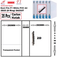East-File 28 F1 A4 2D 25mm PVC Insert Binder Ring File White (35pcs/carton)