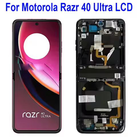 With Frame For Motorola Razr 40 Ultra LCD Display Touch Pantalla Digitizer Assembly For Razr 40U XT2