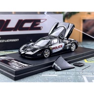 Ready Stock KING 1: 64 Ferrari Enzo Enzo Police Car Version Front Rear Cover Can Open Alloy Car Mode