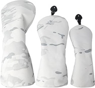 LONGCHAO Golf Head Covers for Golf Clubs, PU Leather Vintage Design Ladies Golf Club Driver Headcove