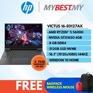 HP VICTUS 16-E0127AX GAMING LAPTOP 16" (RYZEN 5-5600H/8GB/512GB SSD/GTX1650 4GB/16.1") FREE GAMING BAGPACK