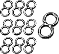 MY MIRONEY Metal Double Opening Spring Zipper Pull Replacement, 10 Pack, Light Black, 1.26" x 0.71"