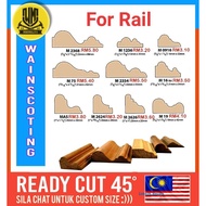 Wall Skirting,Wood Border Rail Wainscoting, side floor skirting,border frame, wood moulding ready cu