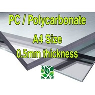 PC / Polycarbonate A4 Clear Sheet 0.5mm