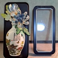 【中國風花瓶-琉璃藍菊】磁鐵 ∕ 冰箱貼 ∕ 擴香瓶