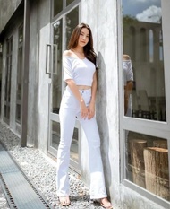 Highwaist Cutbray  Putih Jeans Wanita Kekinian - Celana Panjang Jeans Wanita Cutbray